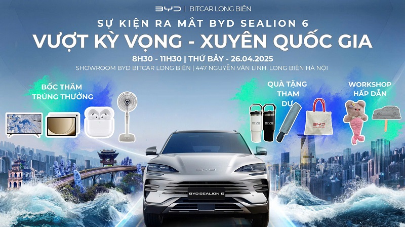 Sự kiện ra mắt BYD Sealion 6 tại BYD Bitcar Long Biên ngày 26/04 tới 5 Sự kiện ra mắt BYD Sealion 6 tại BYD Bitcar Long Biên